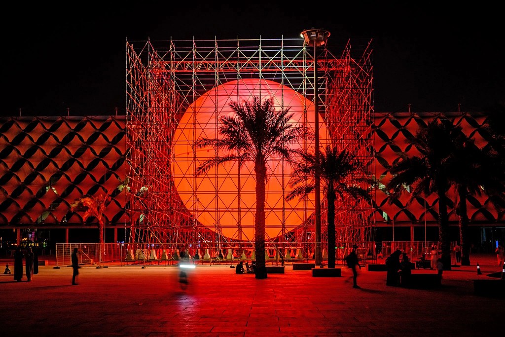 SpY's Earth, a light art installation presented at Noor Riyadh 2022
