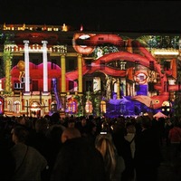 Video mapping projection for festival in Germany